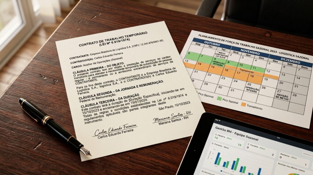 Base Legal do Trabalho Temporário: Lei nº 6.019/1974 e o Decreto nº 10.060/2019.