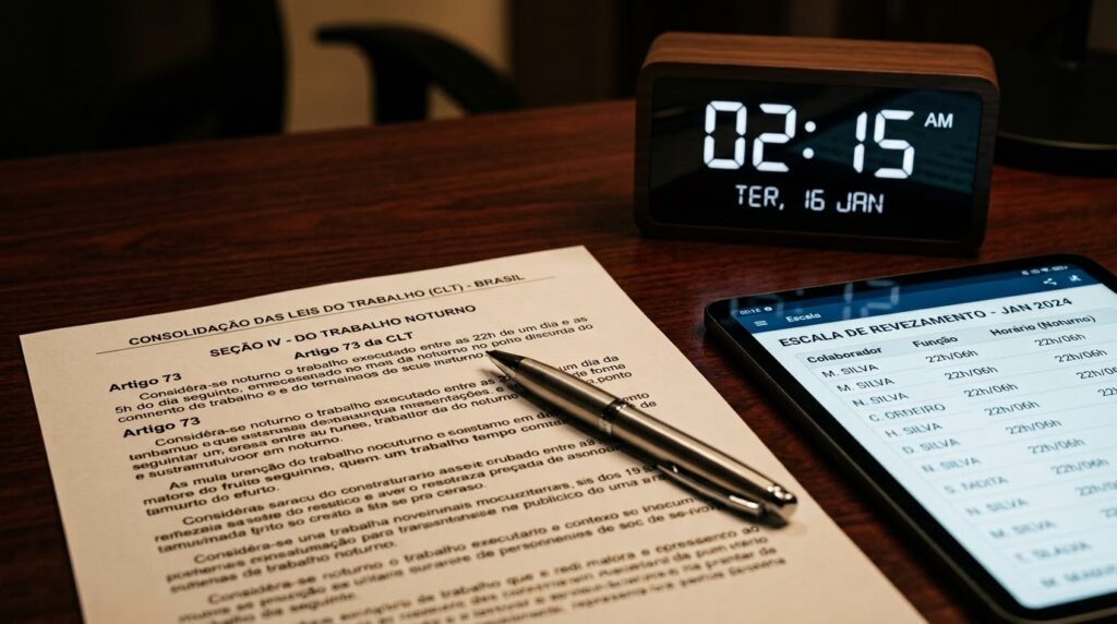 Base Legal do Adicional Noturno: O Artigo 73 da CLT e a CF/88.